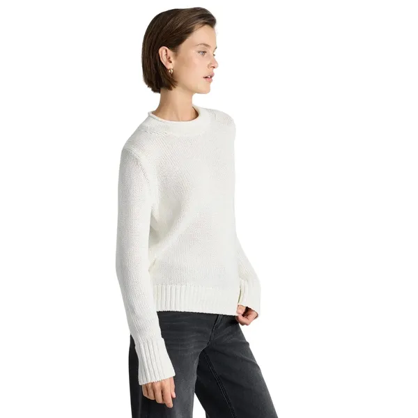 QUINCE Women’s White Organic Cotton Roll Neck Pull Over Sweater - Image 2