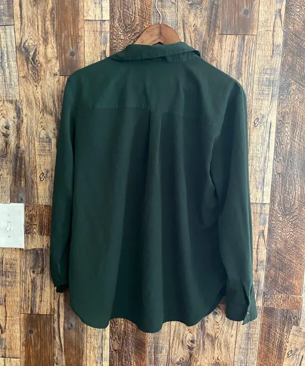 Juicy Couture Emerald Green Buttondown Size 6 - Image 3