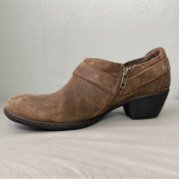 Born Booties Size 9.5 Distressed Brown Harness Western Cowgirl Boho Grunge Heels - Image 5