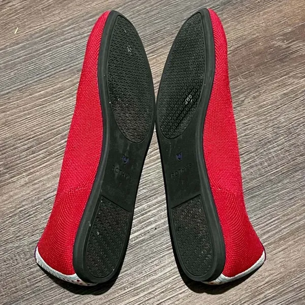 Rothy's Women's The Flat in Cardinal Red Round Toe Knit Ballet Flats Size 7 - Image 7