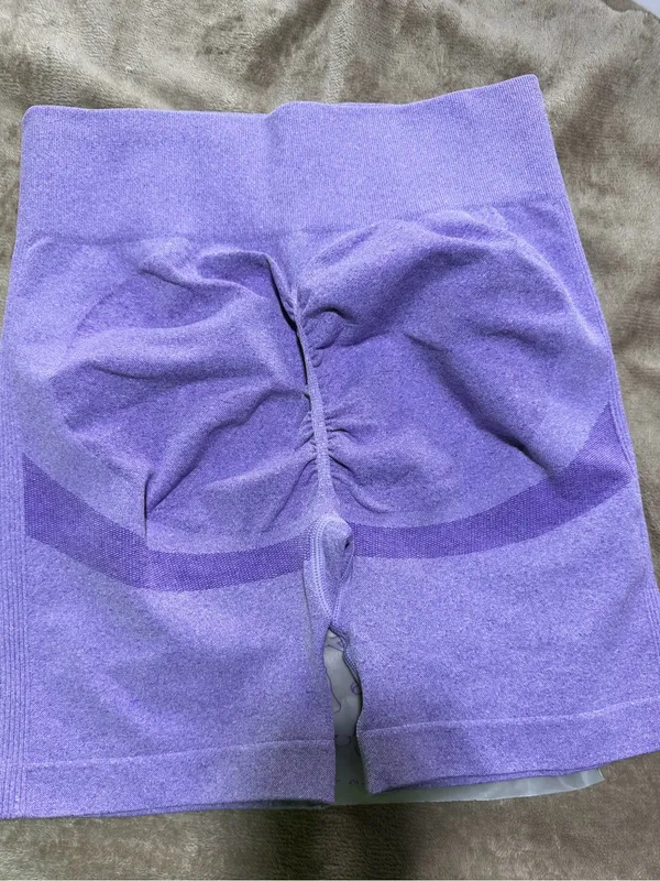OQQ Seamless Lavender High Waist Lifting Biking Shorts - Image 4