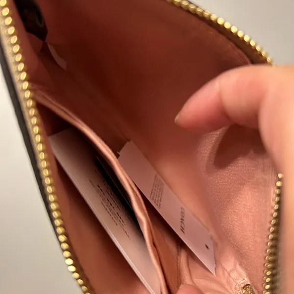 Coach Cream and Pink Floral Wristlet - Image 3
