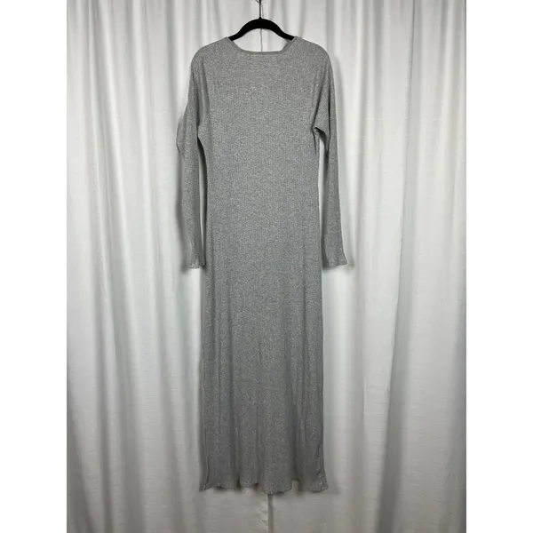 Aerie Gray Ribbed Knit Maxi Dress Sz.L - Image 11