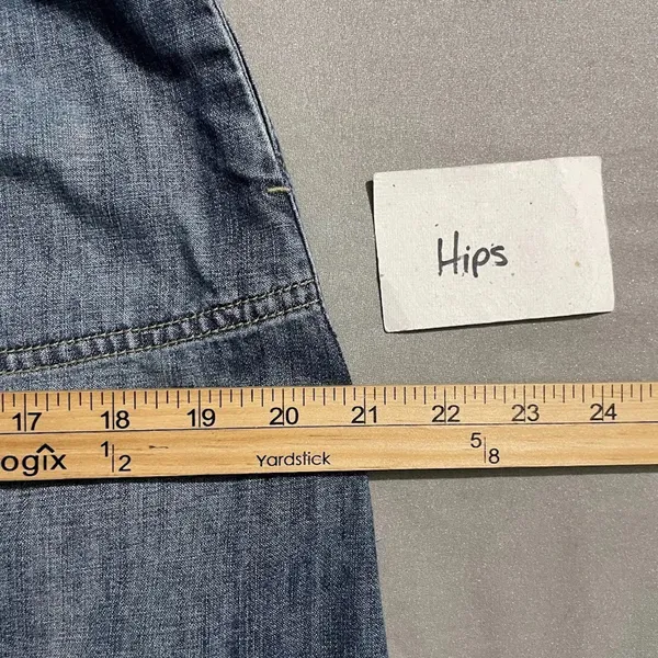 Talbots Denim Skirt Size 10 Blue Jean Drawstring 100% Cotton Short A-line Casual - Image 6