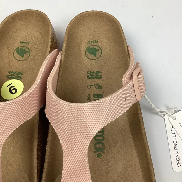 Birkenstock Gizeh Rivet logo Soft Pink Textile Vegan Thong Sandals Size 9 NEW! - Image 8