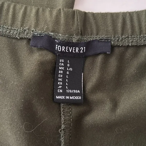 Forever 21 Army Green Bell Bottom Flair Leggings - Image 3