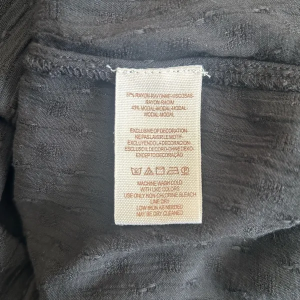 Free People Black Canyon Rose Hi-Lo Button Down Blouse Metallic Lace XS - Image 8