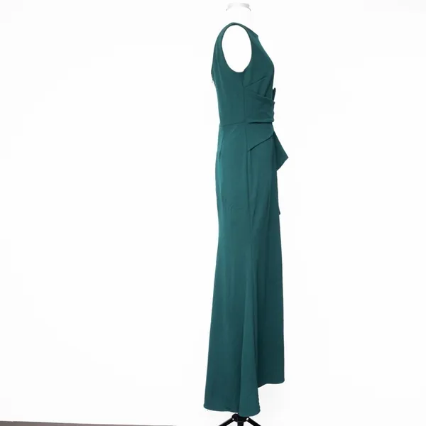 Betsy & Adam. Christine Scuba Crepe Ruffled‎ Bow Gown. - Image 7