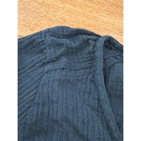 Abercrombie & Fitch Button Front Top Womens Black Tie Front Gauze XS - Image 8