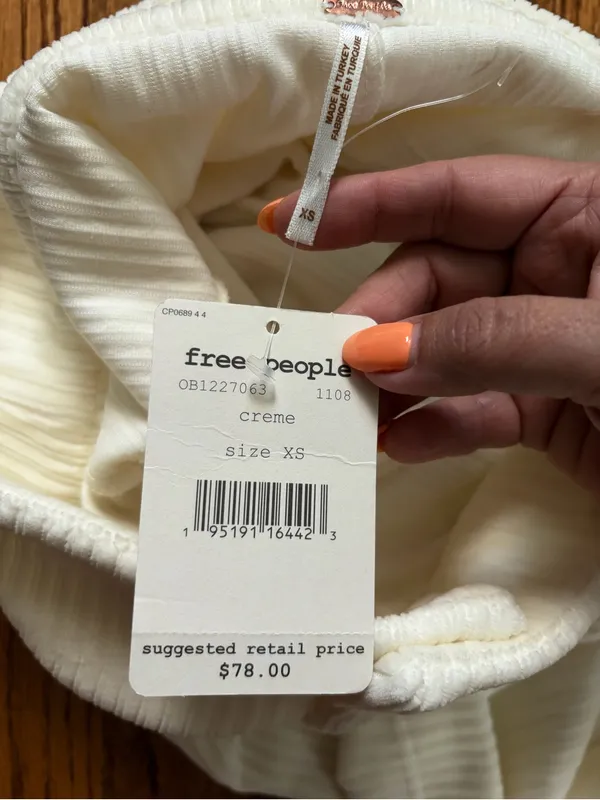 NWT Free People Roxy Rib Pencil Midi Skirt Creme XS High Waist Ribbed $78 - Image 4