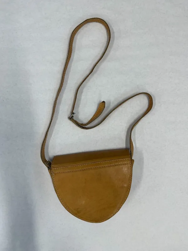 Vintage Y2K Leather Small Crossbody Bag Purse Tan Boho Western Heritage Festival - Image 4