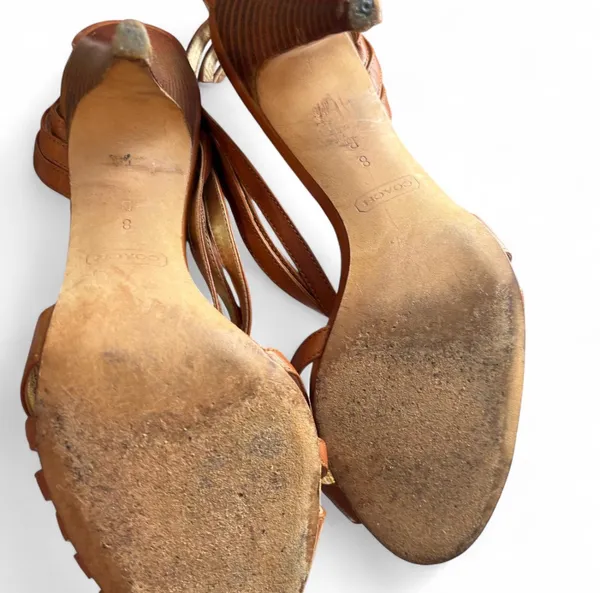 Coach Strappy Brendy Heels in Tan Size 8 - Image 6