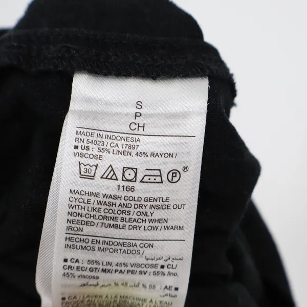 Old Navy Black Linen Blend Wrap Skort Shorts Side Tie Small - Image 3