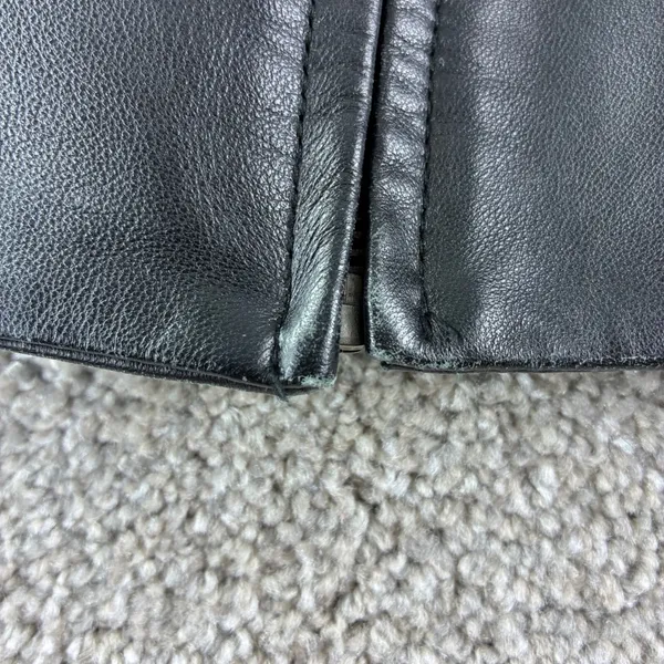 R&O by Reilly Olmes Leather Jacket Womens Large Black‎ Zip Up Minimalist Y2K 90s - Image 10