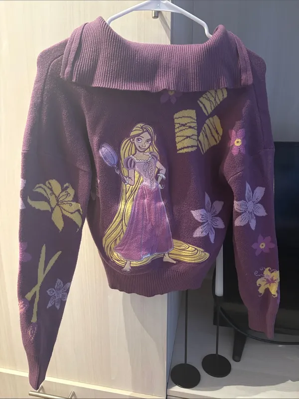 Boxlunch x Disney | Tangled Icons Zippered Women's Sweater - Image 6