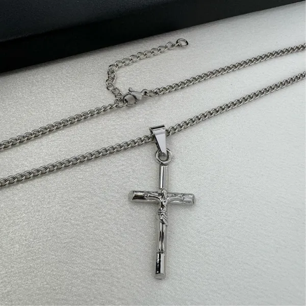 Cross Pendant Necklace for Men Women,Streetwear Hip Hop Unisex Style - Image 3