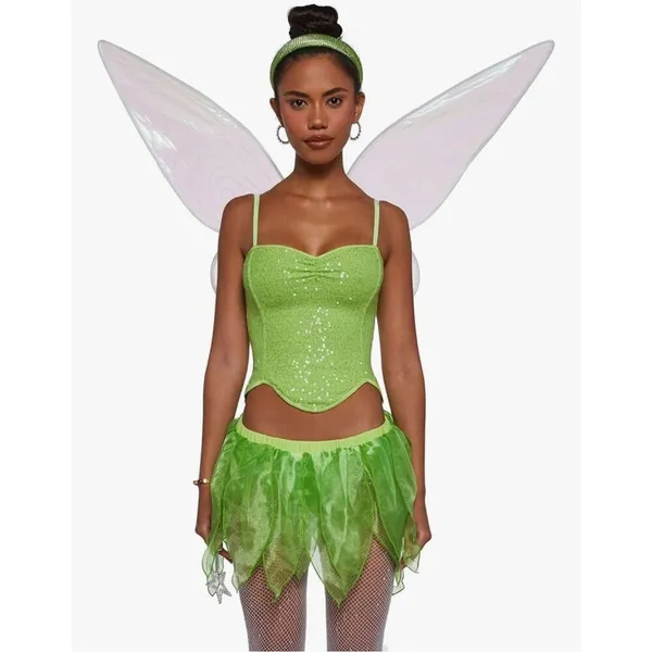 Dolls Kill green jealous fairy L corset top mesh skirt costume - Image 2