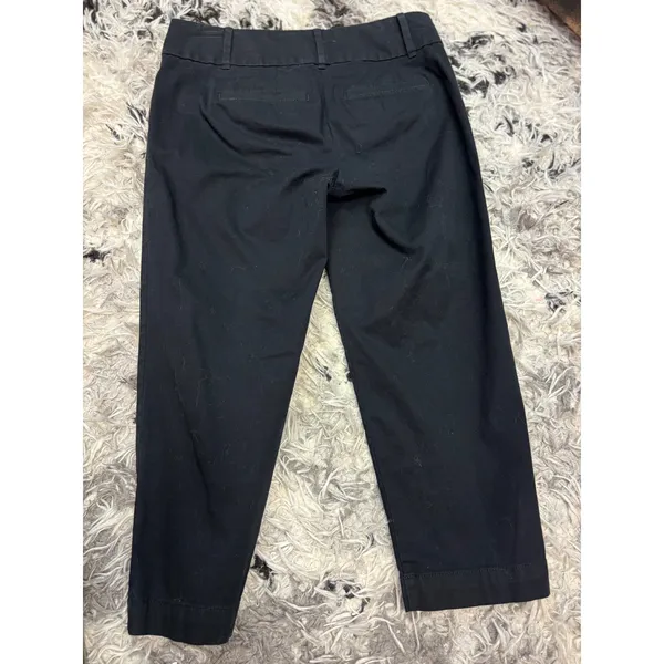 Loft‎ Outlet Petite Original Crop Pants Black Cotton Blend Trousers Size 0P - Image 6