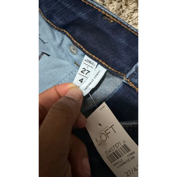 Ann Taylor LOFT Curvy Straight Leg Jeans Medium Wash Blue Denim Tall Size 27/4T - Image 3