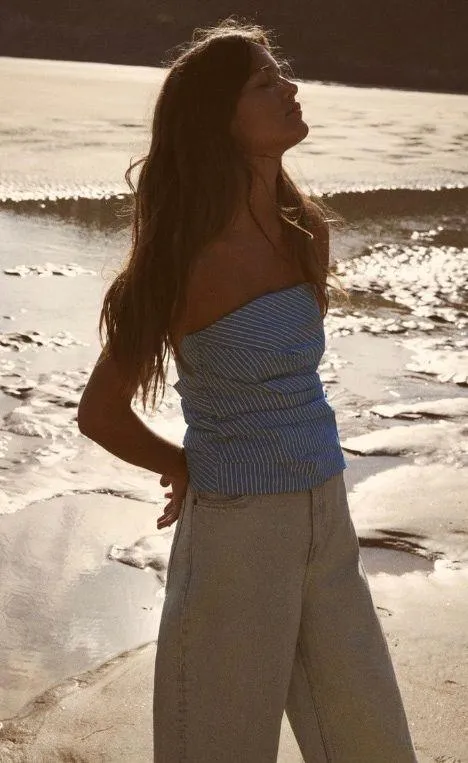 Zara NWT  STRIPED STRAPLESS TOP - Image 4