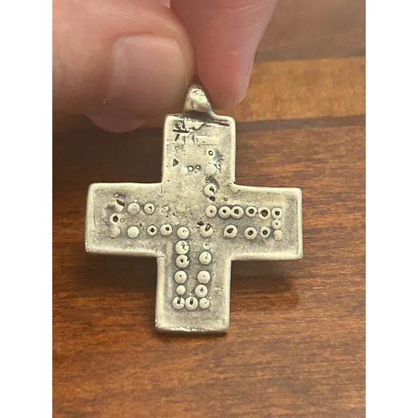 Vintage cross 925 sterling silver v58 7.51g 1 1/4inch - Image 4