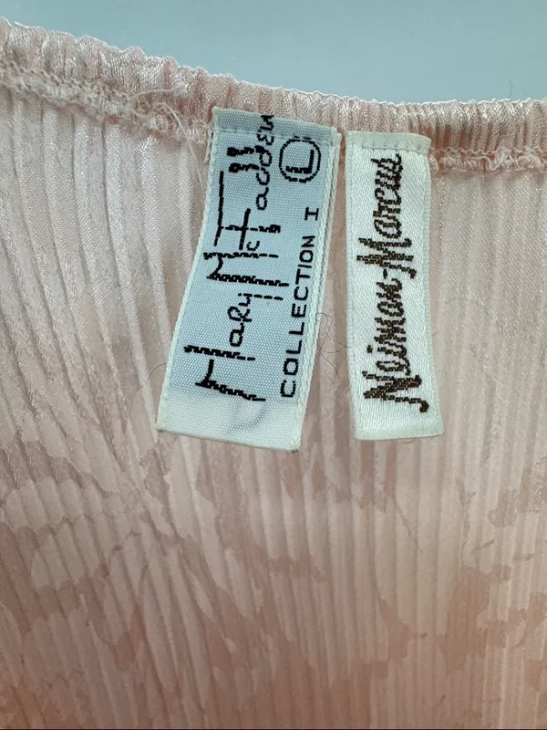 Neiman Marcus Mary McFadden light pink Ribbed Bodice Floral Slip Chemise nighty - Image 8