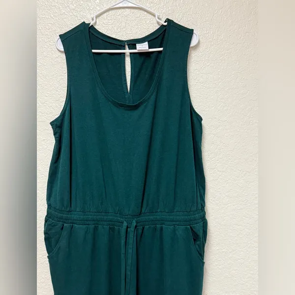 Everest Green Sleeveless Sweatpant Jumpsuit - Image 7