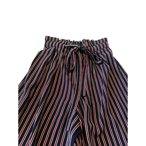 Sienna Sky Blue & Red Striped Wide Leg Dress Pants Size S - Image 4