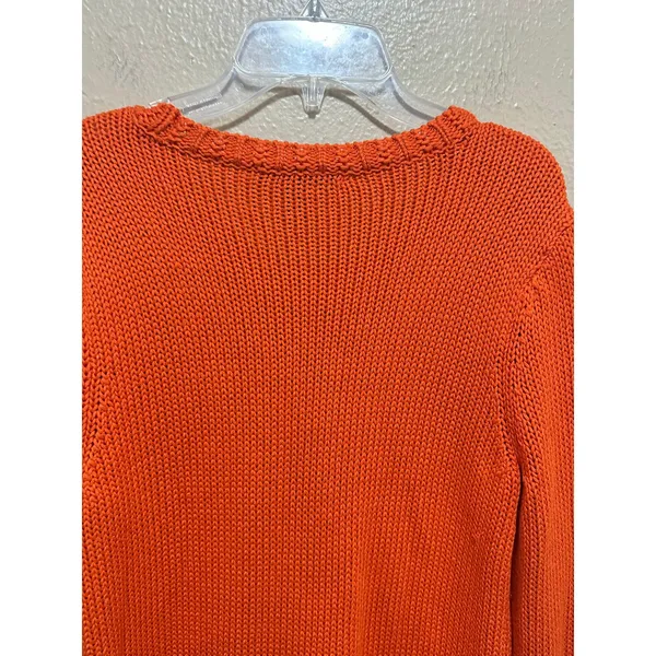 Lauren‎ Ralph Lauren Orange Acrylic Knit Long Sleeve Sweater Top Women's M - Image 7