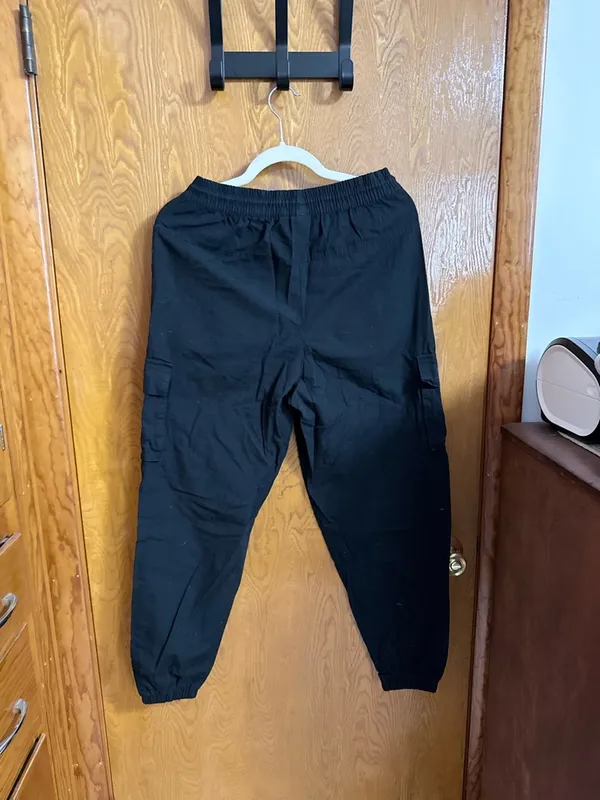 adidas Black Track Jogger Pants with Reflective Piping - Image 3