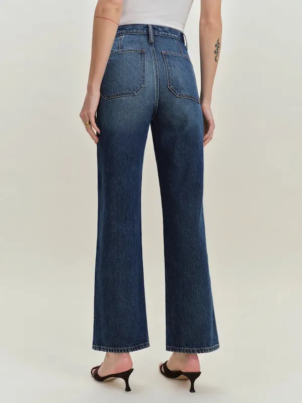 Reformation Alyssa Stretch High Rise Wide Leg Cropped Jeans - Image 2