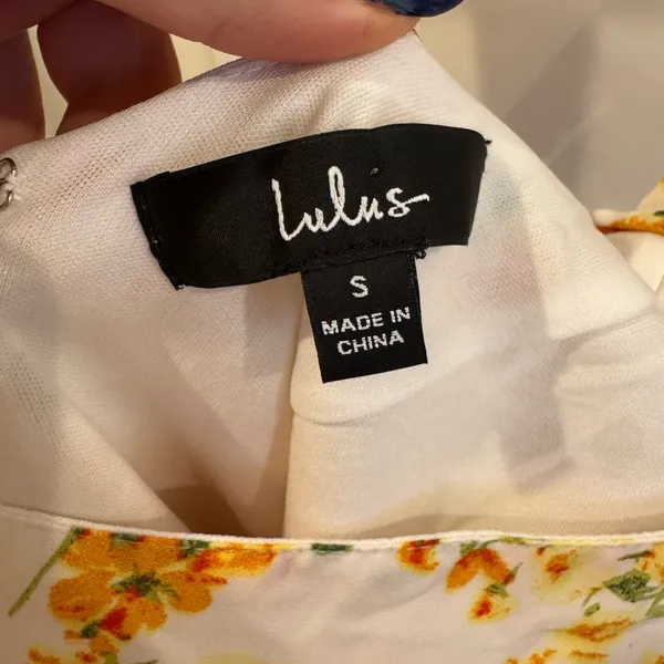 Lulu's White and Yellow Floral Dress - Image 3