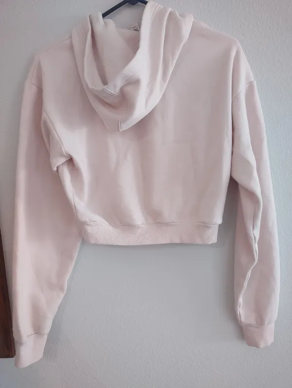 Skims Cotton Shruken Cropped Pink Hoodie Sweatshirt for Women - Image 6