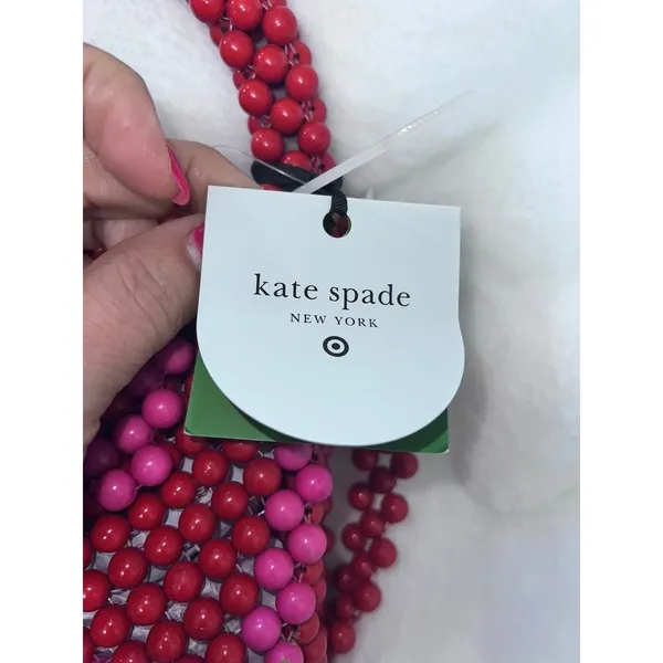 NWT Kate Spade x Target Women's Red & Pink Beaded Shoulder‎ Bag Casual - Image 6