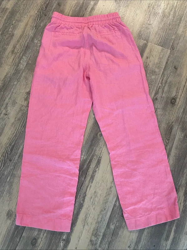 Athleta Retreat Linen High Rise Wide Leg Pant Pink XXS (SP25) - Image 9