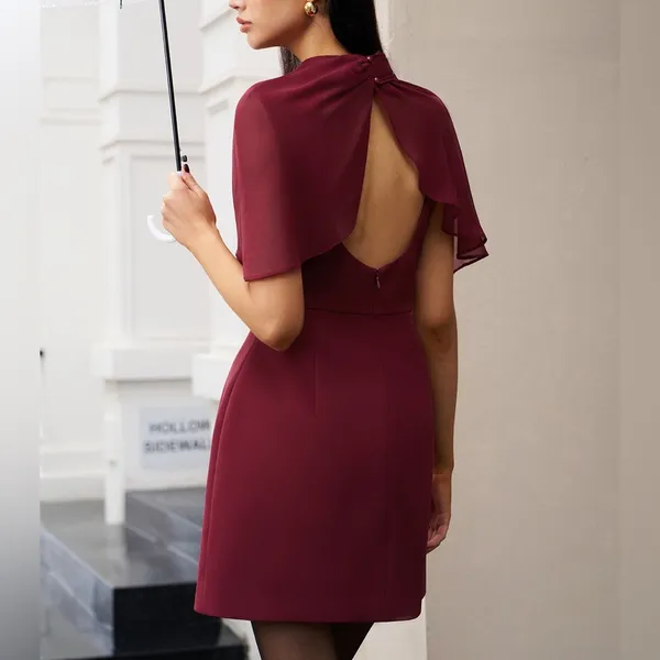 Commense Funnel Neck Backless Zipper Dress size S - Image 2