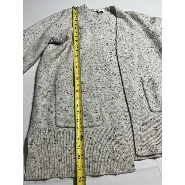 Madewell Donegal Kent Cardigan Sweater Medium Wool Blend Long Coziest Yarn Cream - Image 6