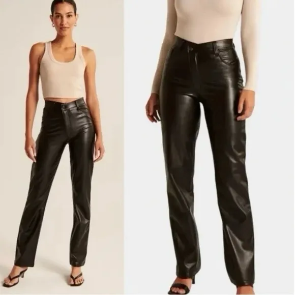 Abercrombie & Fitch The 90s Straight Ultra High Rise Leather Crossover 32/14 S - Image 2