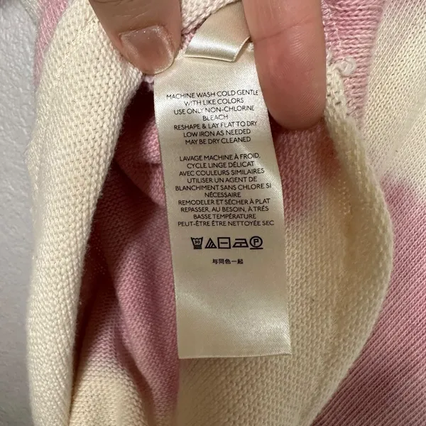 Free People Come And Get It Washed Top Size Medium Pink Cream Slouchy V-neck - Image 8