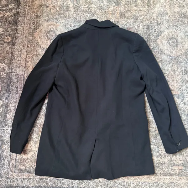 Madewell Larsen Blazer True Black Double Breasted Oversized Twill Jacket Size S - Image 6