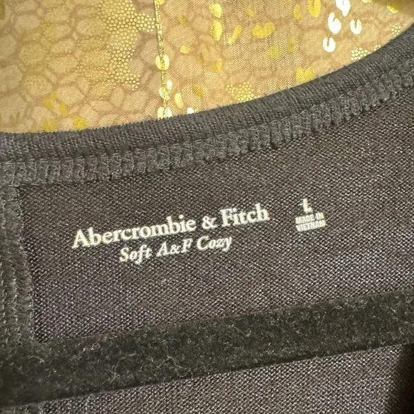 Abercrombie & Fitch Navy Blue Soft & Cozy V Neck Sweater Top Large - Image 3