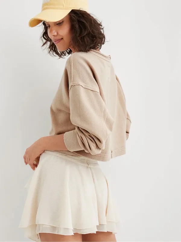 aerie Cream Layered Chiffon Skirt - Image 3