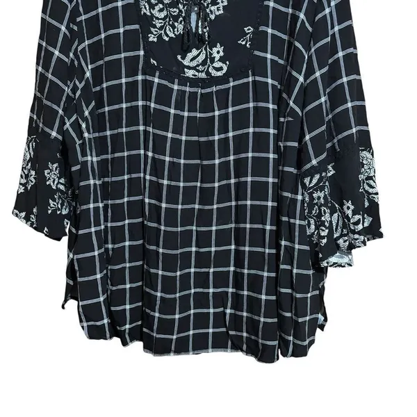 Catherines Tunic Top Womens 26 28W Multicolor Floral Plaid Print Scoop Blouse - Image 4