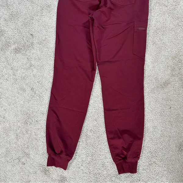 Figs Women’s High Waisted Zamora Jogger Scrub Pants Pull On in Burgundy ST - Image 9