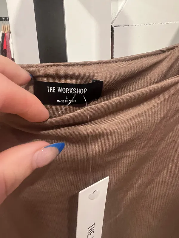 Glik's brown satin bodysuit - Image 3