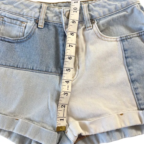 PacSun Patchwork Mom Short‎ Women 24 Colorblock High Rise Cotton Denim Festival - Image 8