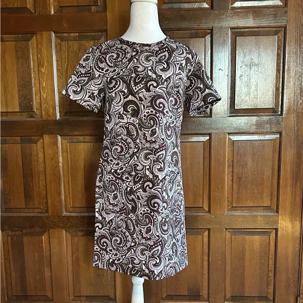 Michael‎ Kors Paisley Print Dress Women’s Size XS Short Sleeve A-Line Poly Crepe - Image 2