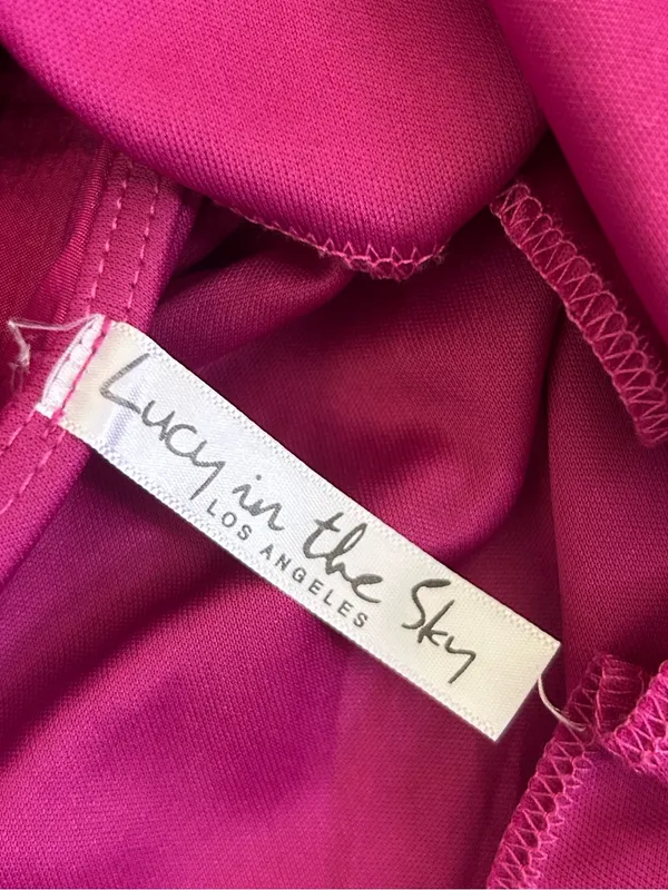 Lucy in‎ the Sky Magenta V Neck Strappy Open Back Mini Dress Size Small - Image 6