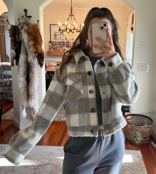 Flannel Jacket Gray Size M - Image 2
