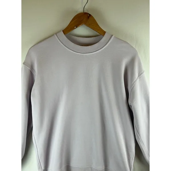 Lululemon Perfectly Oversized Crewneck Sweatshirt Lavender‎ Purple Cotton Size 0 - Image 4